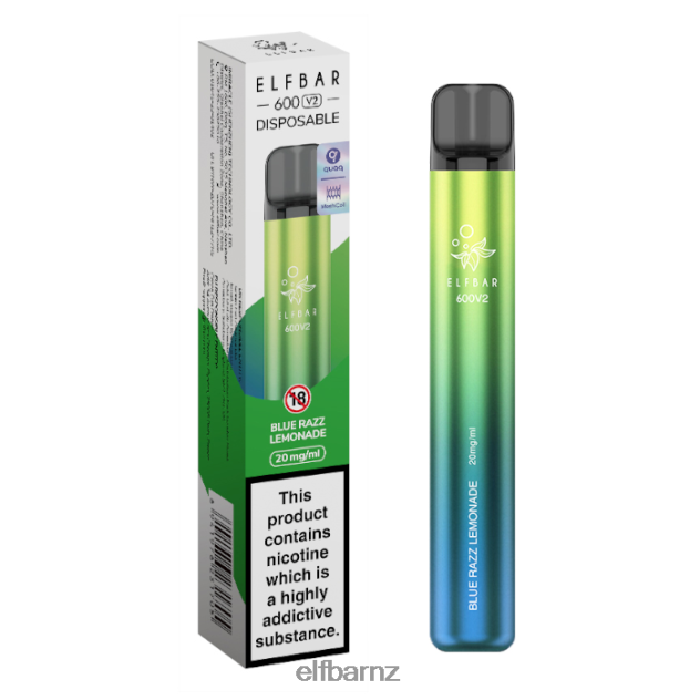 6DFDDH13 ELFBAR 600V2 Disposable Vape - 20mg Blue Razz Lemonade