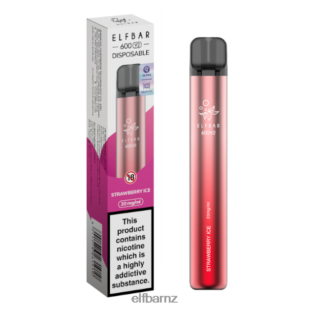 6DFDDH14 ELFBAR 600V2 Disposable Vape - 20mg Strawberry Ice