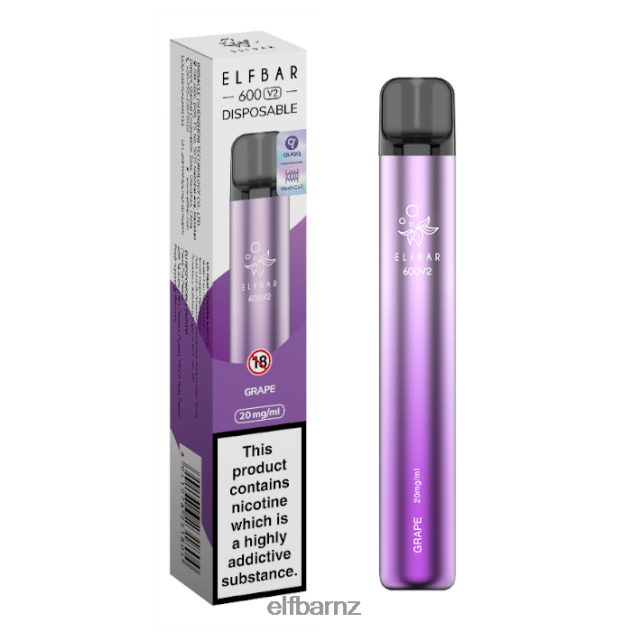 6DFDDH2 ELFBAR 600V2 Disposable Vape - 20mg Grape