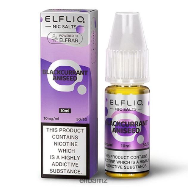 6DFDDH177 ELFBAR ElfLiq Nic Salts - Blackcurrant Aniseed - 10ml-10 mg/ml Classic