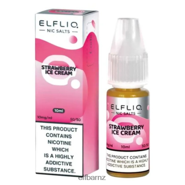 6DFDDH182 ELFBAR ElfLiq Nic Salts - Strawberry Snoow - 10ml-10 mg/ml Classic